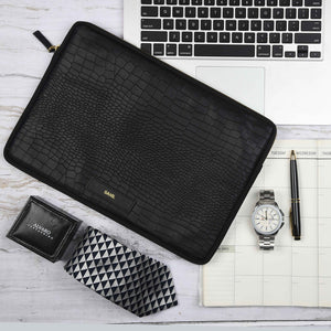 Personalized Leather Laptop Sleeve